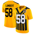Pittsburgh #58 Lambert Player Football V Neck Short Sleeve Gold Jersey Jack For Men Youth Women Gift