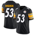 Pittsburgh #53 Windmon Player Football V Neck Short Sleeve Black Jersey Jacoby For Men Youth Women Gift