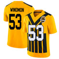 Pittsburgh #53 Windmon Player Football V Neck Short Sleeve Gold Jersey Jacoby For Men Youth Women Gift