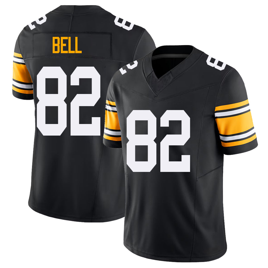 Pittsburgh #82 Bell Black Player Football V Neck Short Sleeve Jersey Jaheim For Men Youth Women Gift