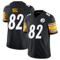 Pittsburgh #82 Bell Player Football V Neck Short Sleeve Black Jersey Jaheim For Men Youth Women Gift