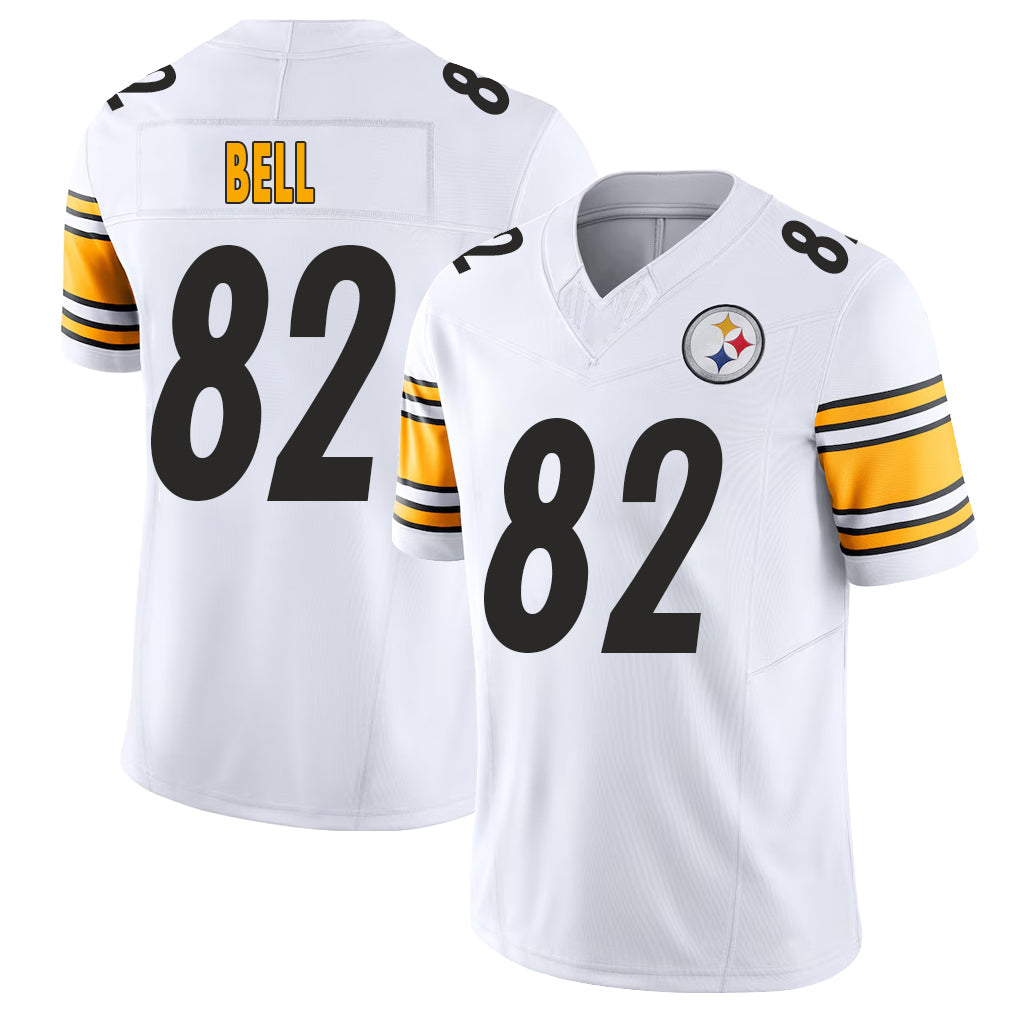 Pittsburgh #82 Bell Player Football V Neck Short Sleeve White Jersey Jaheim For Men Youth Women Gift