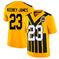 Pittsburgh #23 Keeney-James Player Football V Neck Short Sleeve Gold Jersey Jakobie For Men Youth Women Gift