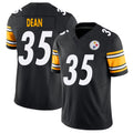 Pittsburgh #35 Dean Player Football V Neck Short Sleeve Black Jersey Jamel For Men Youth Women Gift