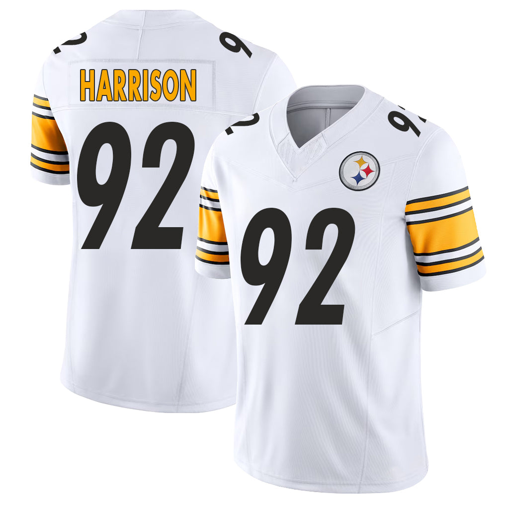 Pittsburgh #92 Harrison Player Football V Neck Short Sleeve White Jersey James For Men Youth Women Gift