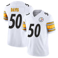 Pittsburgh #50 Davis Player Football V Neck Short Sleeve White Jersey Jamin For Men Youth Women Gift