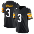 Pittsburgh #3 Brisker Black Player Football V Neck Short Sleeve Jersey Jaquan For Men Youth Women Gift