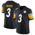 Pittsburgh #3 Brisker Player Football V Neck Short Sleeve Black Jersey Jaquan For Men Youth Women Gift