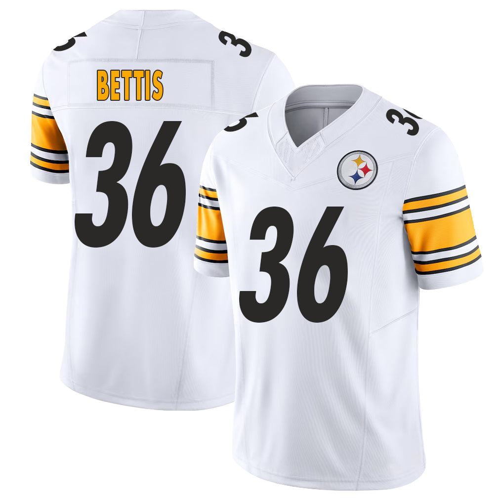 Pittsburgh #36 Bettis Player Football V Neck Short Sleeve White Jersey Jerome For Men Youth Women Gift