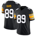 Pittsburgh #89 Davis Black Player Football V Neck Short Sleeve Jersey Joaquin For Men Youth Women Gift