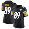 Pittsburgh #89 Davis Player Football V Neck Short Sleeve Black Jersey Joaquin For Men Youth Women Gift