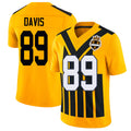 Pittsburgh #89 Davis Player Football V Neck Short Sleeve Gold Jersey Joaquin For Men Youth Women Gift
