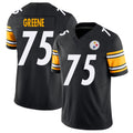 Pittsburgh #75 Greene Player Football V Neck Short Sleeve Black Jersey Joe For Men Youth Women Gift