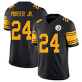 Pittsburgh #24 Porter Jr. Player Football V Neck Short Sleeve Jersey Black Joey For Men Youth Women Gift