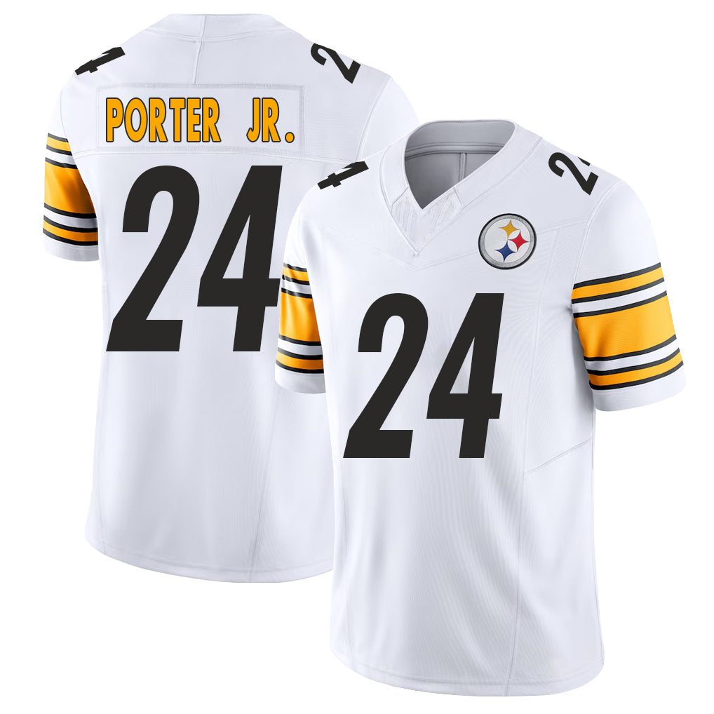 Pittsburgh #24 Porter Jr. Player Football V Neck Short Sleeve White Jersey Joey For Men Youth Women Gift
