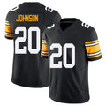 Pittsburgh #20 Johnson Black Player Football V Neck Short Sleeve Jersey Kaleb For Men Youth Women Gift