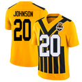 Pittsburgh #20 Johnson Player Football V Neck Short Sleeve Gold Jersey Kaleb For Men Youth Women Gift