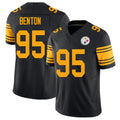 Pittsburgh #95 Benton Player Football V Neck Short Sleeve Jersey Black Keeanu For Men Youth Women Gift