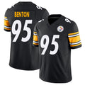Pittsburgh #95 Benton Player Football V Neck Short Sleeve Black Jersey Keeanu For Men Youth Women Gift