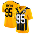 Pittsburgh #95 Benton Player Football V Neck Short Sleeve Gold Jersey Keeanu For Men Youth Women Gift