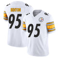 Pittsburgh #95 Benton Player Football V Neck Short Sleeve White Jersey Keeanu For Men Youth Women Gift