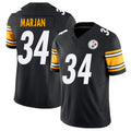 Pittsburgh #34 Marjan Player Football V Neck Short Sleeve Black Jersey Laith For Men Youth Women Gift