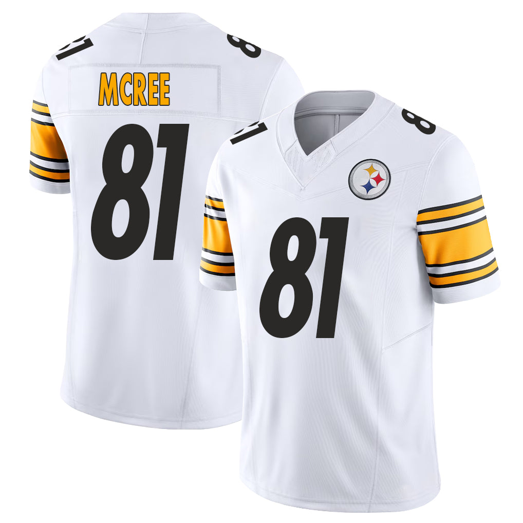 Pittsburgh #81 McRee Player Football V Neck Short Sleeve White Jersey Lake For Men Youth Women Gift