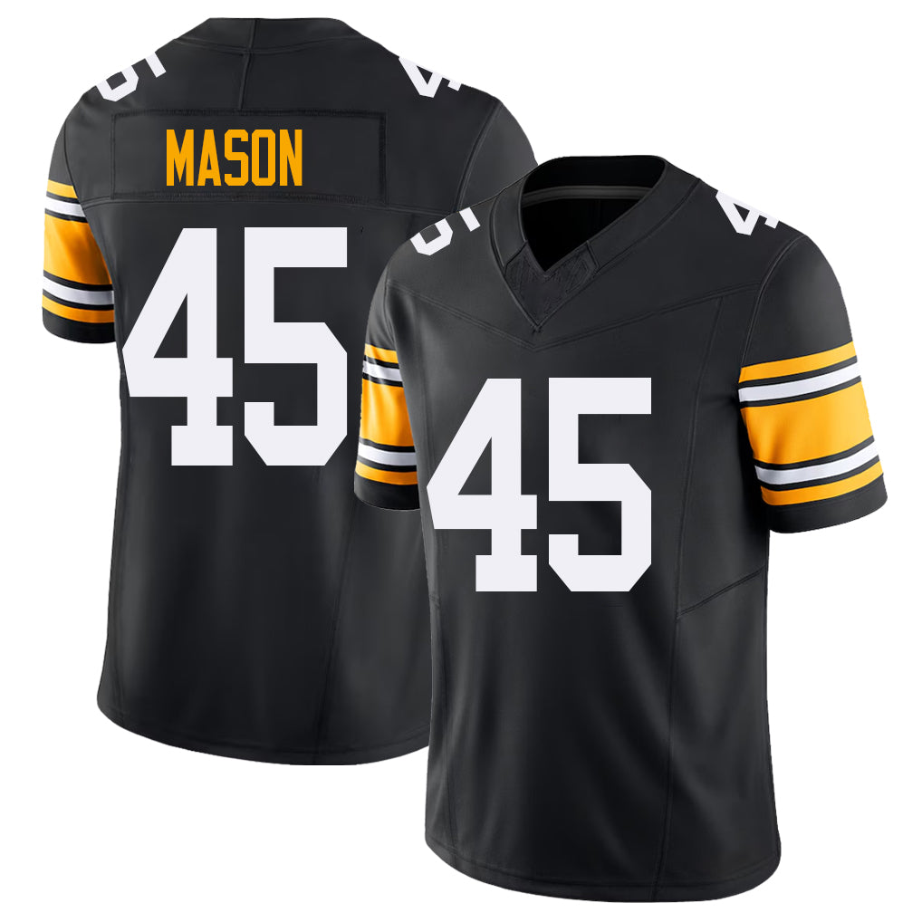 Pittsburgh #45 Mason Black Player Football V Neck Short Sleeve Jersey Lance For Men Youth Women Gift