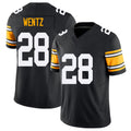 Pittsburgh #28 Wentz Black Player Football V Neck Short Sleeve Jersey Levi For Men Youth Women Gift