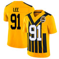 Pittsburgh #91 Lee Player Football V Neck Short Sleeve Gold Jersey Logan For Men Youth Women Gift