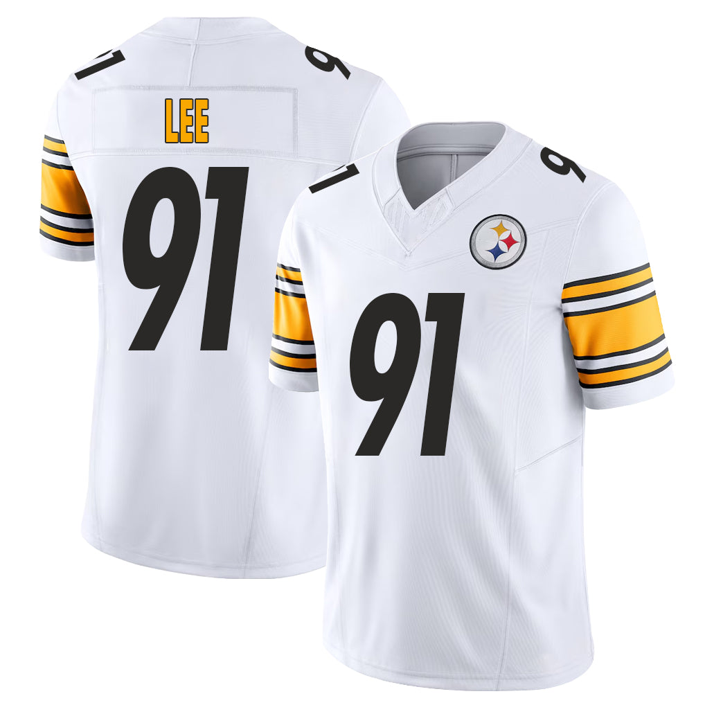 Pittsburgh #91 Lee Player Football V Neck Short Sleeve White Jersey Logan For Men Youth Women Gift