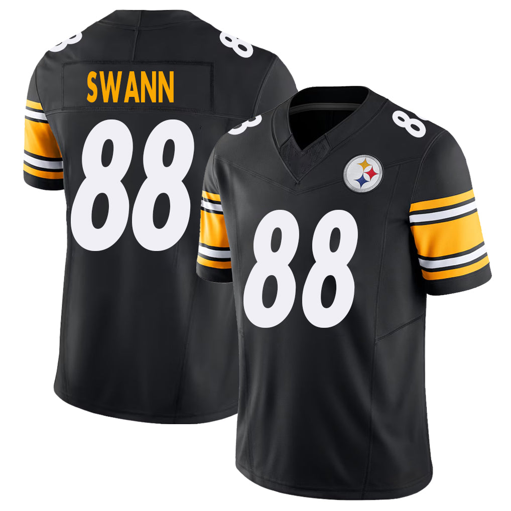 Pittsburgh #88 Swann Player Football V Neck Short Sleeve Black Jersey Lynn For Men Youth Women Gift