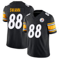 Pittsburgh #88 Swann Player Football V Neck Short Sleeve Black Jersey Lynn For Men Youth Women Gift
