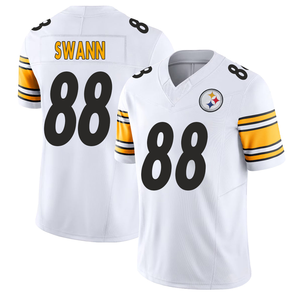 Pittsburgh #88 Swann Player Football V Neck Short Sleeve White Jersey Lynn For Men Youth Women Gift