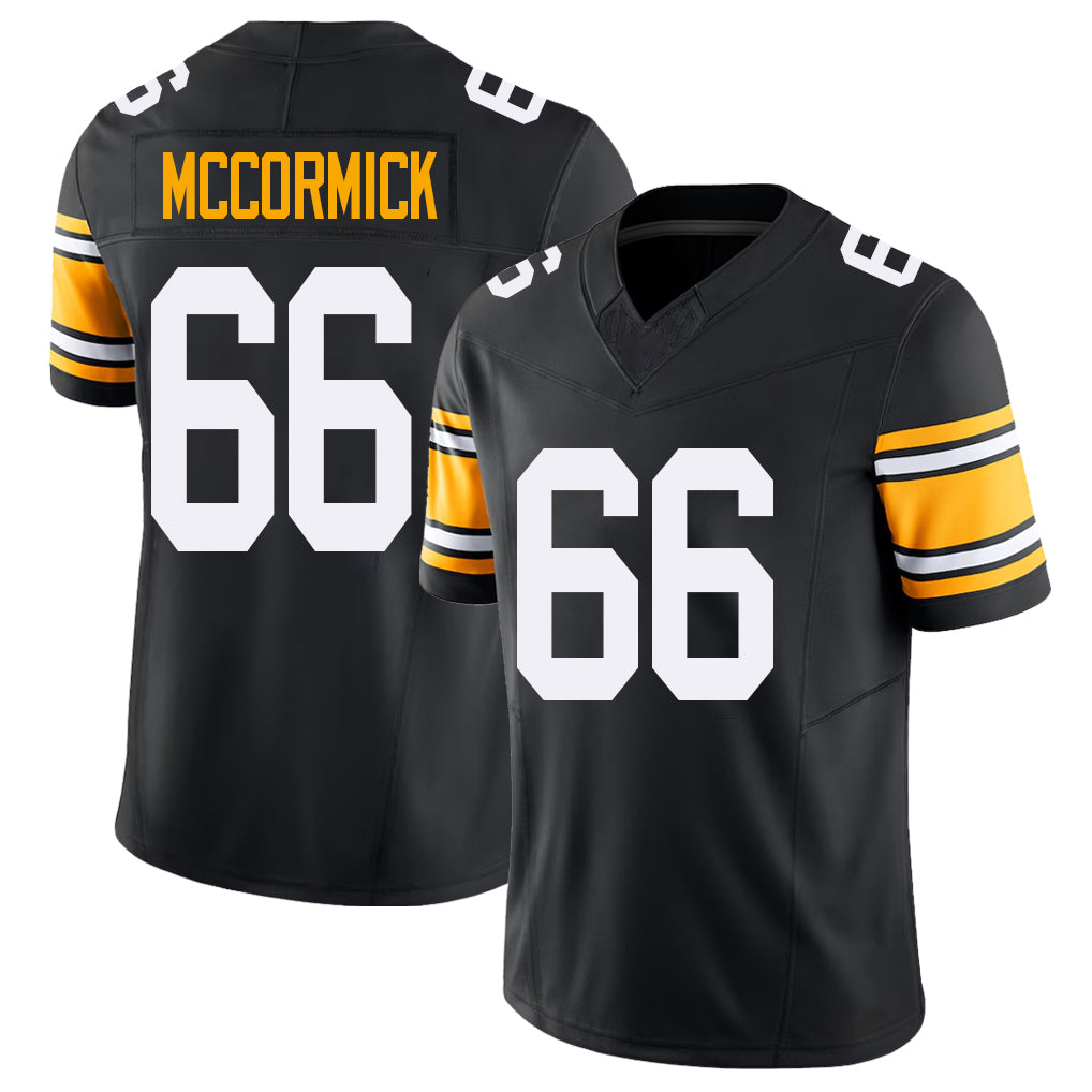 Pittsburgh #66 McCormick Black Player Football V Neck Short Sleeve Jersey Mason For Men Youth Women Gift