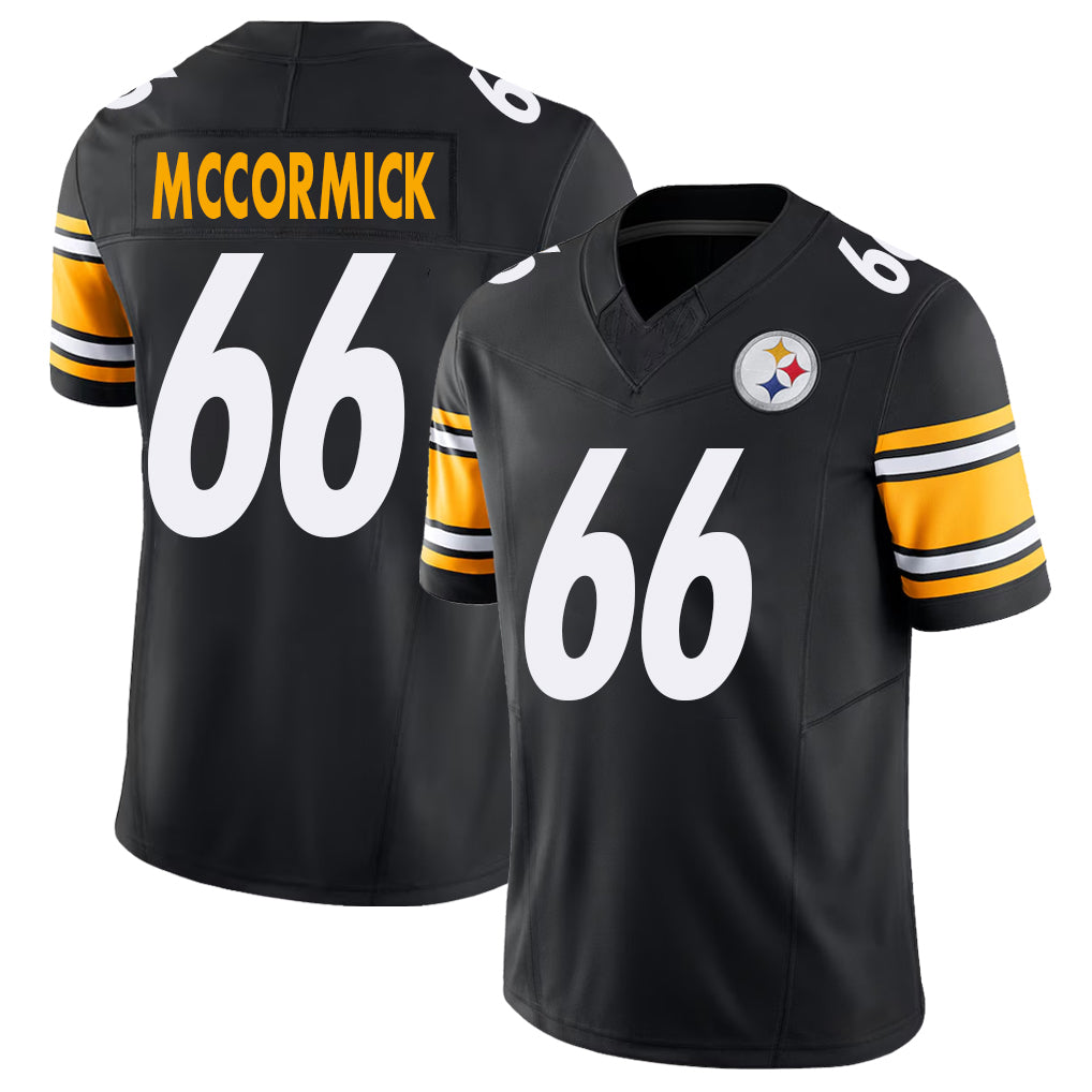 Pittsburgh #66 McCormick Player Football V Neck Short Sleeve Black Jersey Mason For Men Youth Women Gift