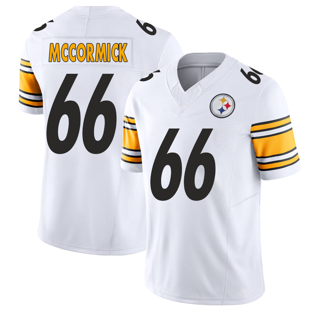 Pittsburgh #66 McCormick Player Football V Neck Short Sleeve White Jersey Mason For Men Youth Women Gift