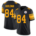 Pittsburgh #84 Hurleman Player Football V Neck Short Sleeve Jersey Black Max For Men Youth Women Gift