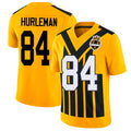 Pittsburgh #84 Hurleman Player Football V Neck Short Sleeve Gold Jersey Max For Men Youth Women Gift