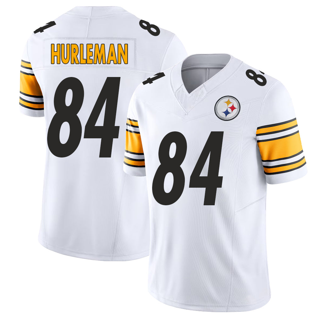 Pittsburgh #84 Hurleman Player Football V Neck Short Sleeve White Jersey Max For Men Youth Women Gift