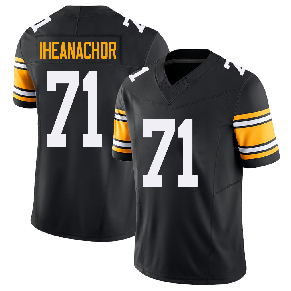 Pittsburgh #71 Iheanachor Black Player Football V Neck Short Sleeve Jersey Max For Men Youth Women Gift