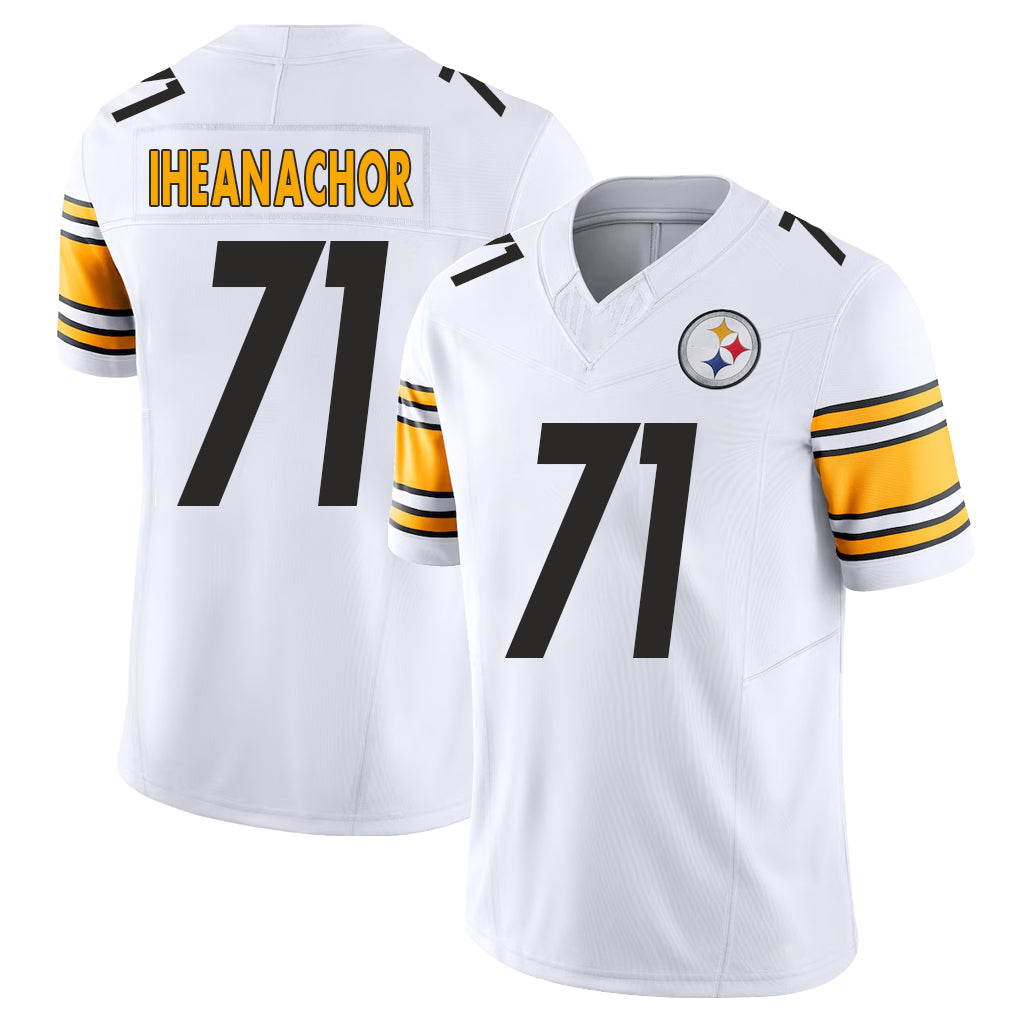 Pittsburgh #71 Iheanachor Player Football V Neck Short Sleeve White Jersey Max For Men Youth Women Gift