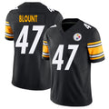 Pittsburgh #47 Blount Player Football V Neck Short Sleeve Black Jersey Mel For Men Youth Women Gift