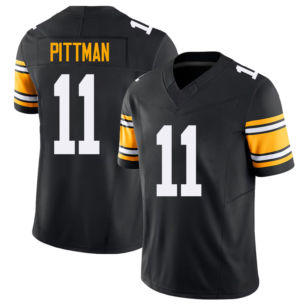 Pittsburgh #11 Pittman Black Player Football V Neck Short Sleeve Jersey Michael For Men Youth Women Gift