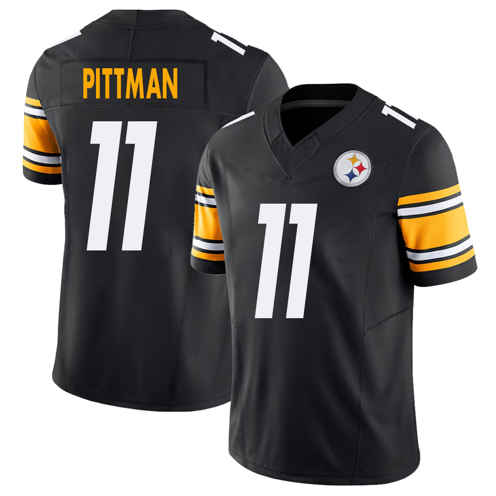 Pittsburgh #11 Pittman Player Football V Neck Short Sleeve Black Jersey Michael For Men Youth Women Gift