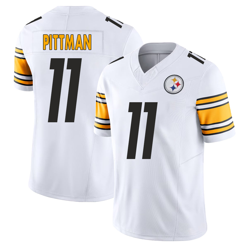 Pittsburgh #11 Pittman Player Football V Neck Short Sleeve White Jersey Michael For Men Youth Women Gift