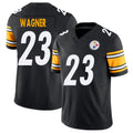 Pittsburgh #23 Wagner Player Football V Neck Short Sleeve Black Jersey Mike For Men Youth Women Gift