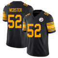 Pittsburgh #52 Webster Player Football V Neck Short Sleeve Jersey Black Mike For Men Youth Women Gift
