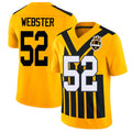 Pittsburgh #52 Webster Player Football V Neck Short Sleeve Gold Jersey Mike For Men Youth Women Gift