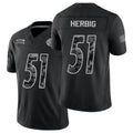 Pittsburgh #51 Herbig Player Football V Neck Short Sleeve Black Jersey Nick For Men Youth Women Gift